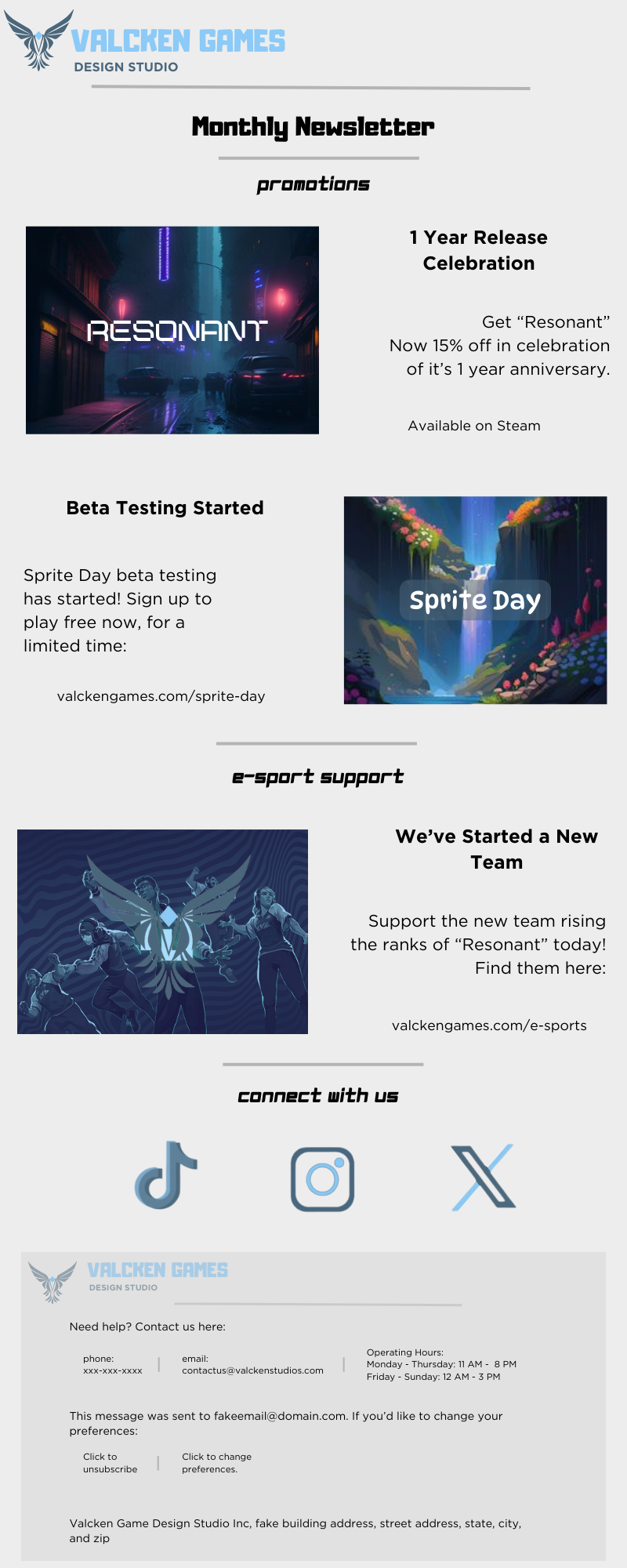 Newsletter design preview